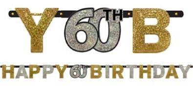 Sparkling Celebration 60th Birthday Letter Banner | 1 ct