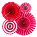 Red Basic Party Fans | 4 ct