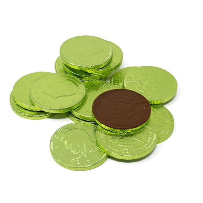 Fort Knox Light Green Chocolate Coins 1.5" | 16oz.