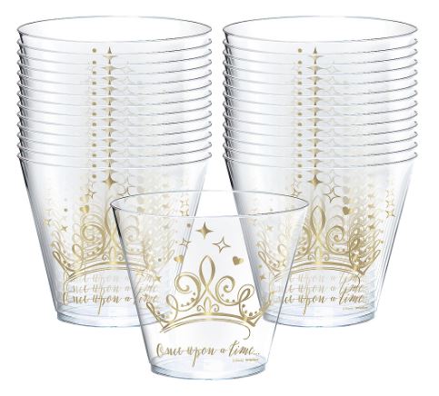 Disney Princess Once Upon a Time Clear Plastic Cups 9oz | 8ct