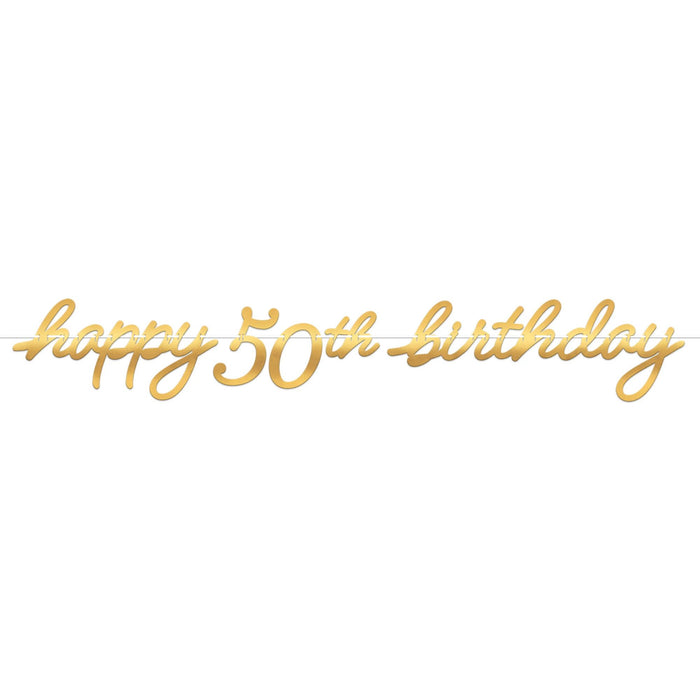 Golden Age 50th Birthday Letter Banner | 1ct
