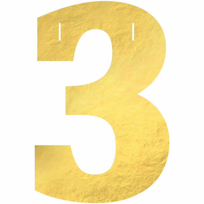 Create Your Own Banner "3" Gold Foil | 1ct