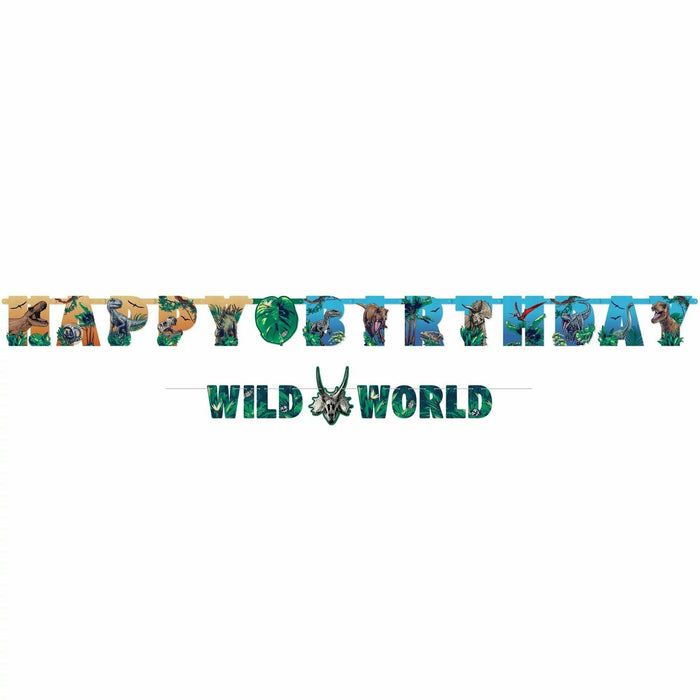 Jurassic World Into The Wild Customizable Happy Birthday Letter Banner Kit | 1kit