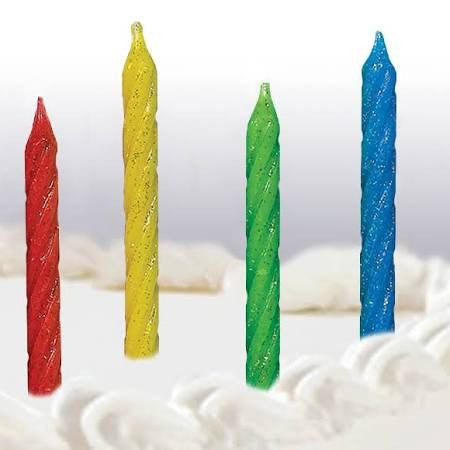 Primary Spiral Candles | 24 ct