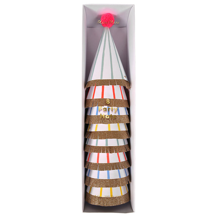 Stripe Assorted Party Hats | 8 ct