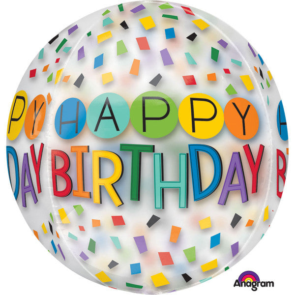 Rainbow Birthday Orbz Balloon | 1 ct