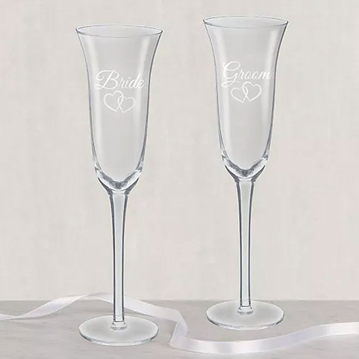 Bride & Groom Wedding Toasting Glasses | 1 pair