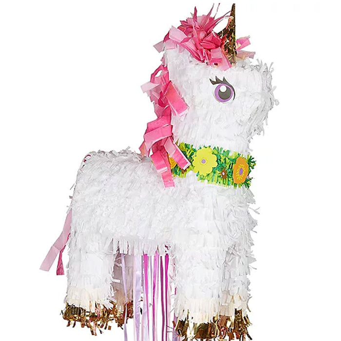 Pull String Sparkling Unicorn Piñatas | 1ct