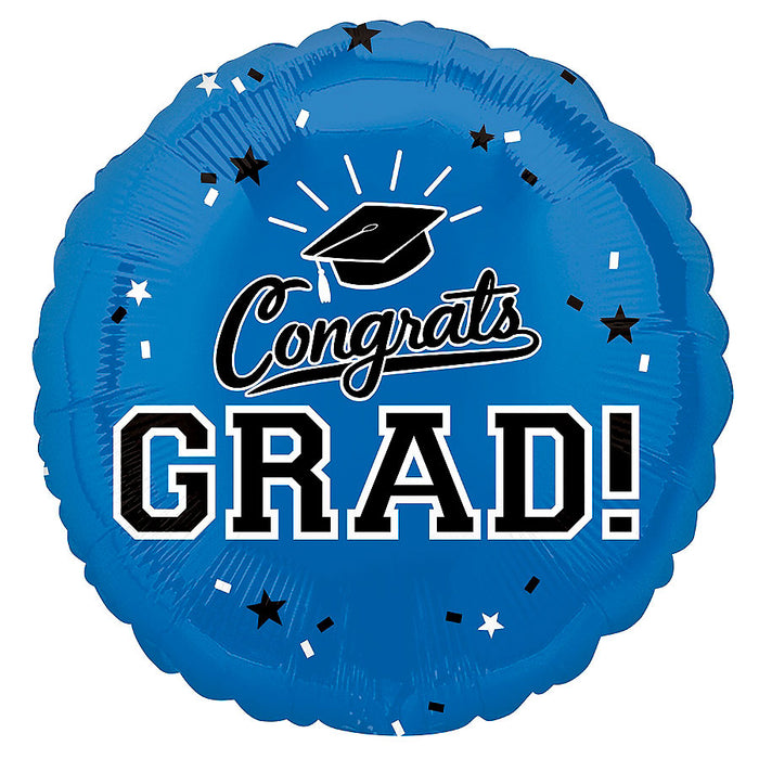 Graduation Blue Congrats Mylar Balloon 18" | 1 ct