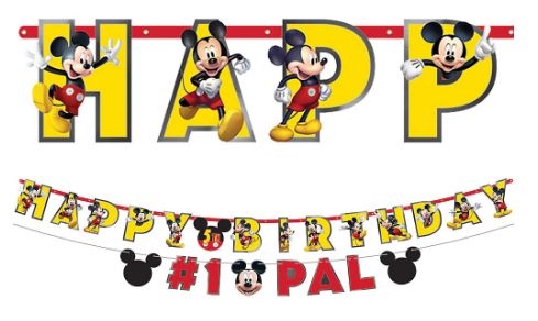 Mickey Mouse Birthday Jumbo Letter Banner Kit  | 1kit