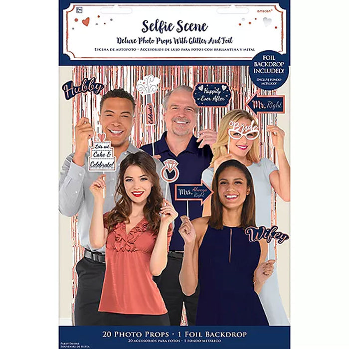 Navy Love Photo Booth Kit with Props | 21 pc