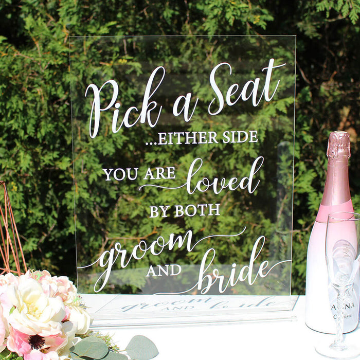 Clear Acrylic Wedding Seating Sign 14"x18" | 1ct