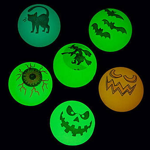 Glow in the Dark Halloween Bouncy Balls 6ct