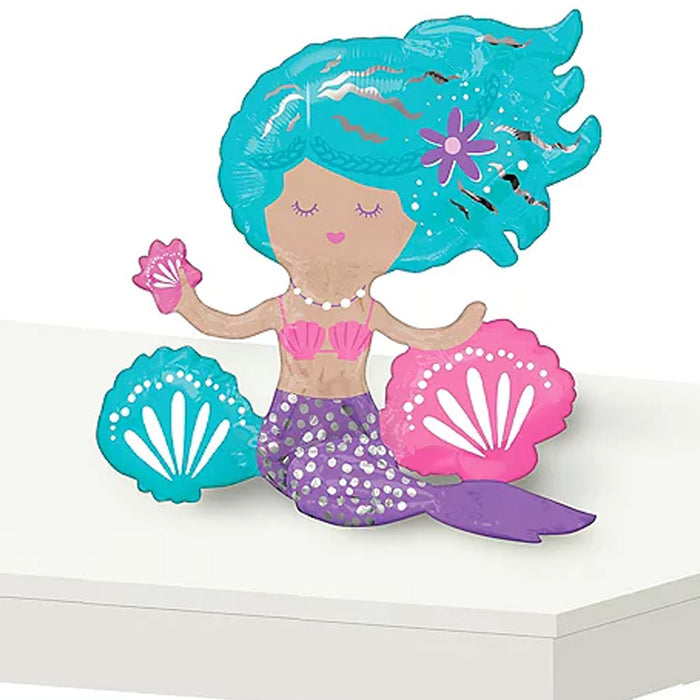 Air-Filled Sitting Shimmer Mermaid Balloon 18" | 1ct