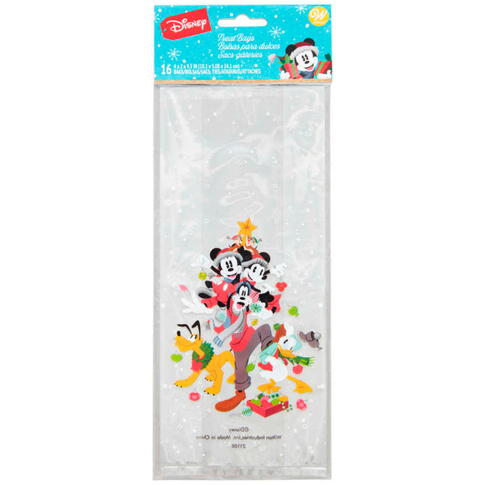 Disney's Mickey Mouse and Friends Christmas Treat Bags and Ties | 16-Count