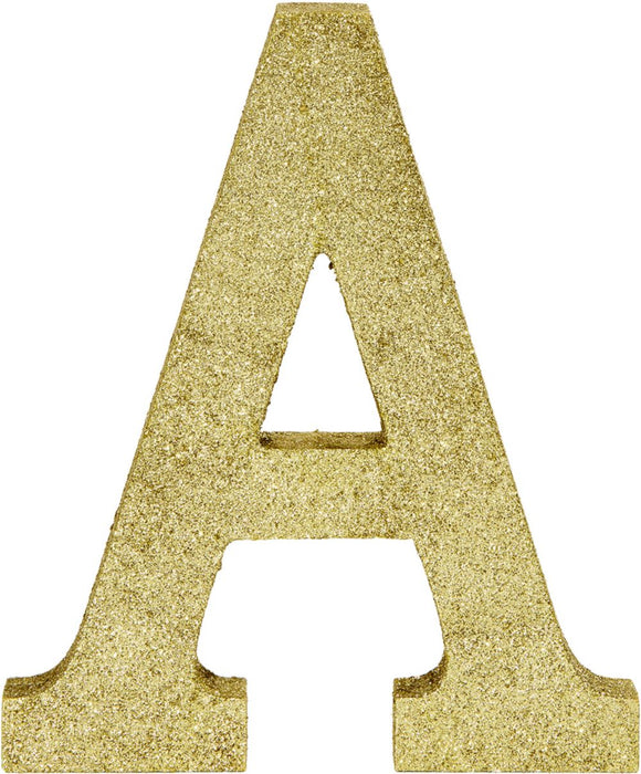 Glitter Gold Decorating Letter A | 1 ct