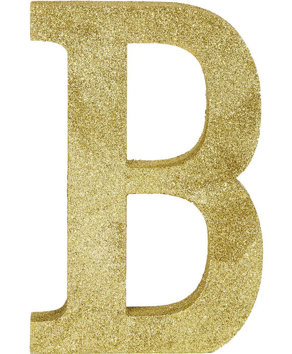 Glitter Gold Decorating Letter B | 1 ct