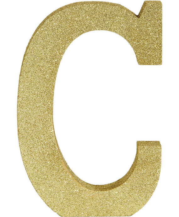 Glitter Gold Decorating Letter C | 1 ct