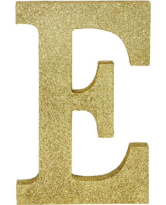 Glitter Gold Decorating Letter E | 1 ct