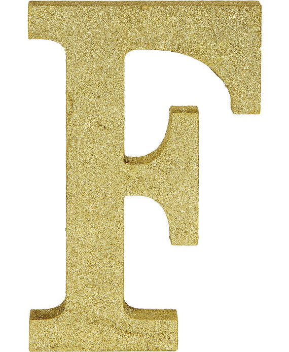 Glitter Gold Decorating Letter F | 1 ct