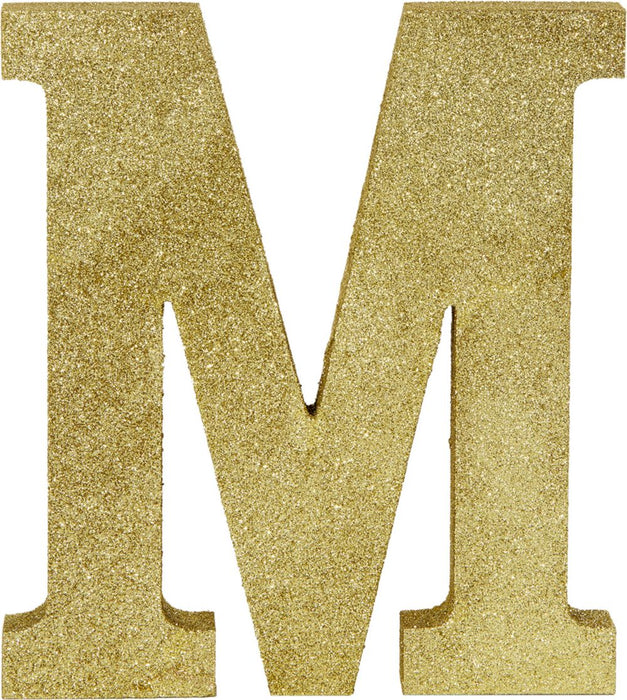 Glitter Gold Decorating Letter M | 1 ct