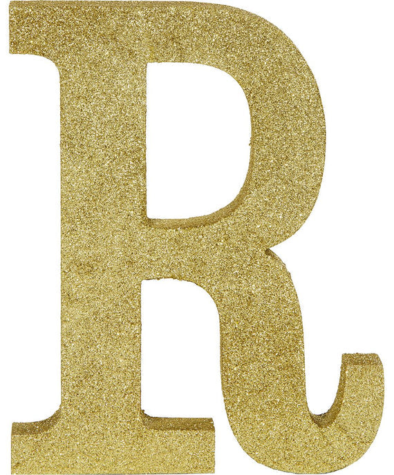 Glitter Gold Decorating Letter R | 1 ct
