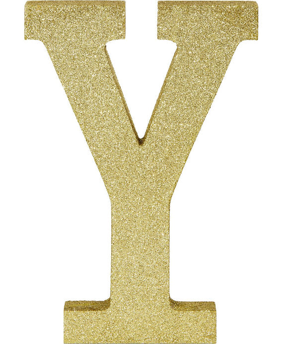 Glitter Gold Decorating Letter Y | 1 ct