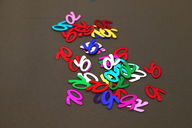 Multicolored ''70'' Foil Confetti | 0.5 oz.