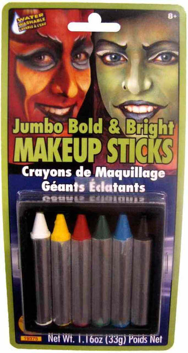 Jumbo Bright & Bold Makeup Sticks | 6pcs