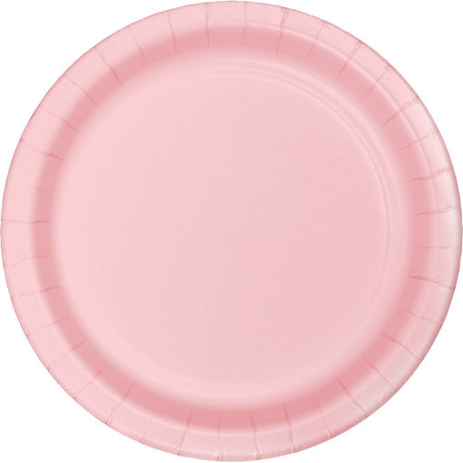 Classic Pink Paper Dessert Plates, 7'' | 24 ct