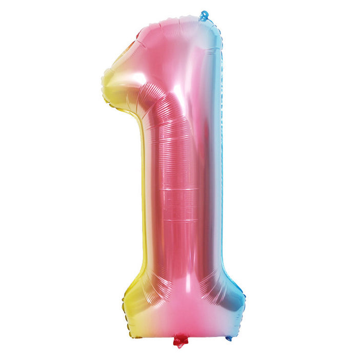#1 Rainbow Jumbo Mylar Balloon 34" | 1ct