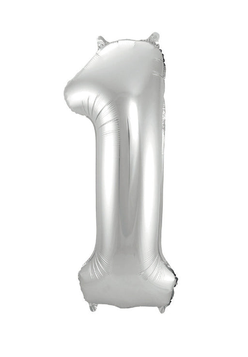 Air-filled Silver Number Balloon 1