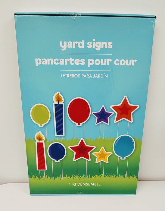 Birthday Primary Colors Candles Balloons Stars Yard Signs | 1kit