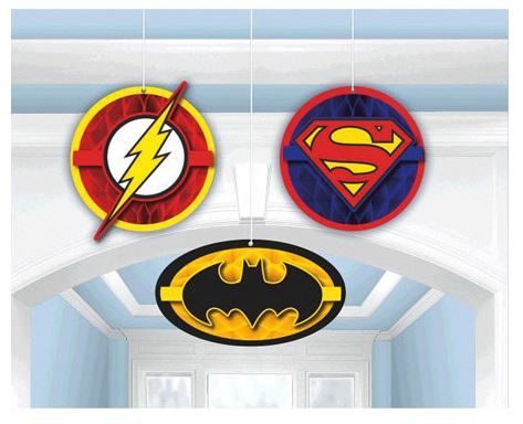 Justice League Honeycomb Hanging Decorations | 3pcs