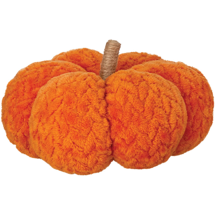 Herringbone Terry Orange Fabric Pumpkin 7" x 7" x 4" | 1 ct