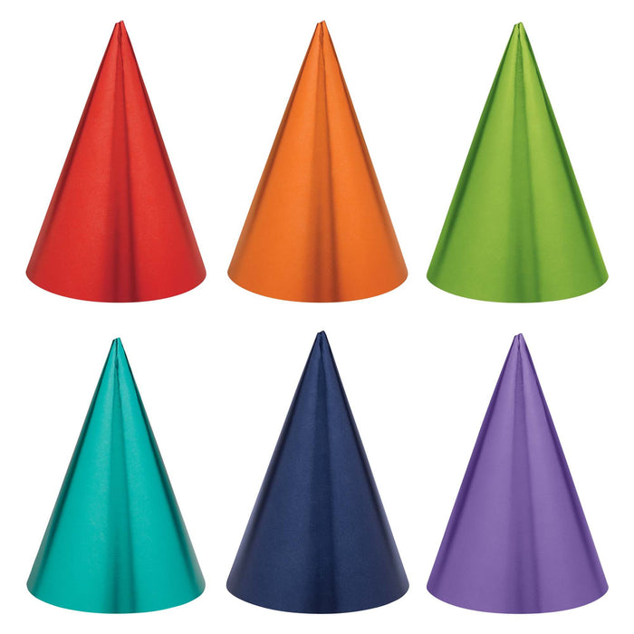 Metallic Rainbow Cone Party Hats 12pk | 1ct