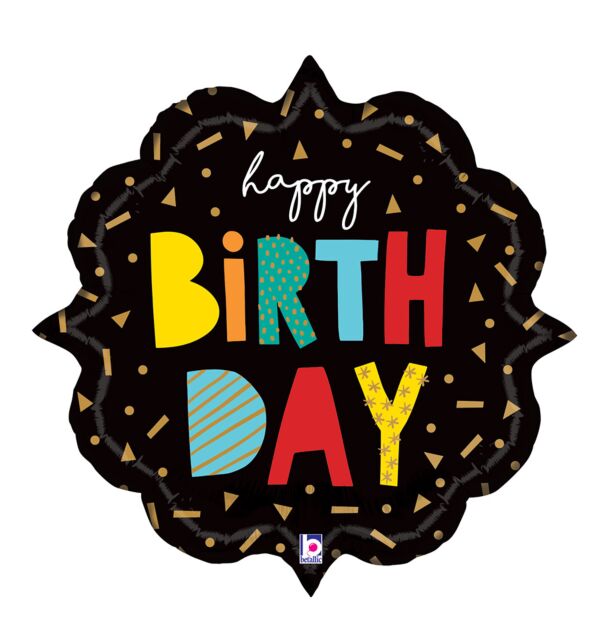 Happy Birthday Ornate Supershape Balloon 31" | 1ct