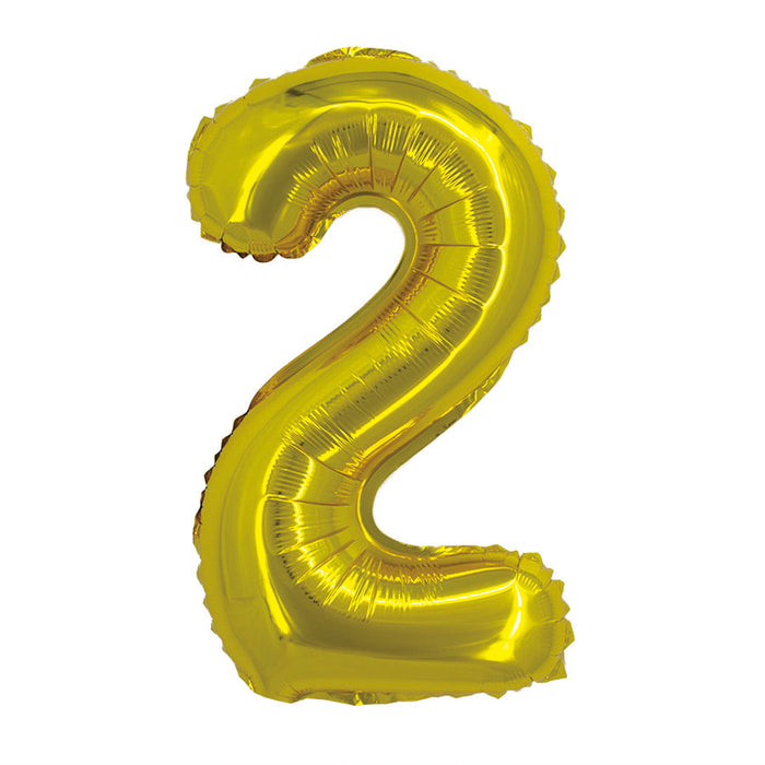Air-filled Gold Number Balloon 2