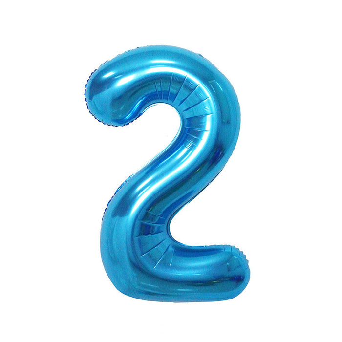 #2 Blue Jumbo Metallic Balloon 34" | 1ct