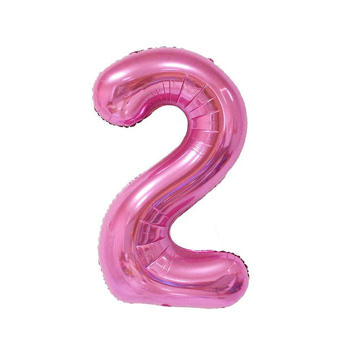 #2 Pink Jumbo Metallic Balloon 34" | 1ct