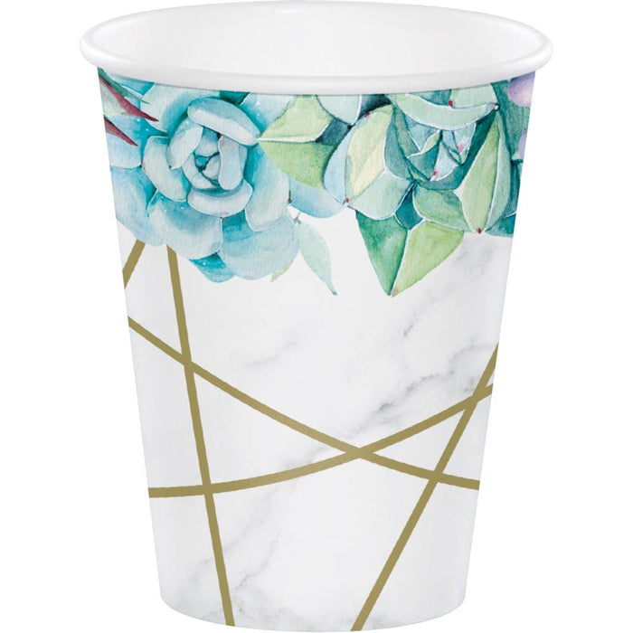 Geometric Succulents Paper Cups 12oz | 1ct