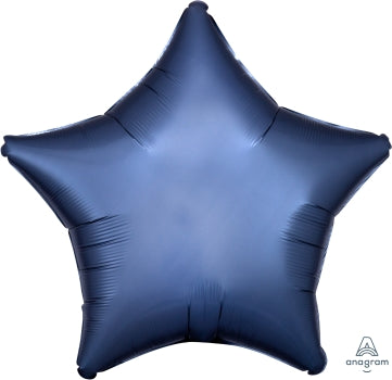 Steel Blue Satin Luxe Star Balloon 18" | 1ct