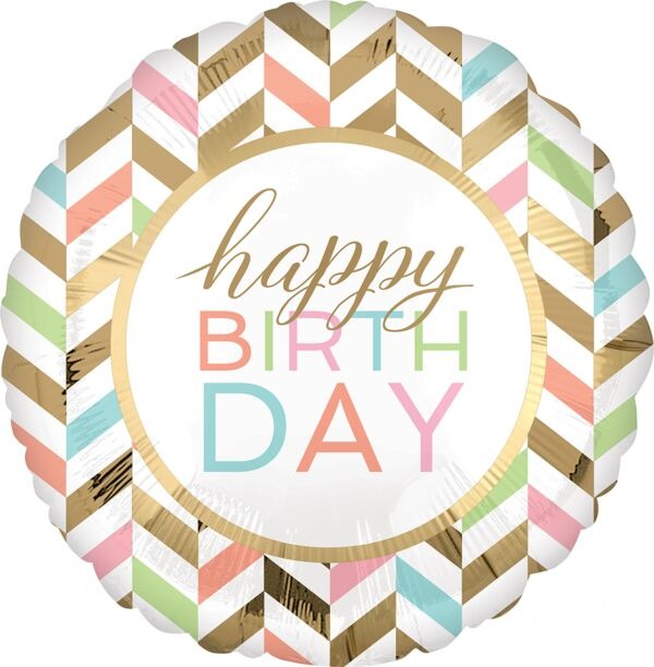 Happy Birthday Pastel Celebration Supershape Mylar Balloon 28" | 1ct