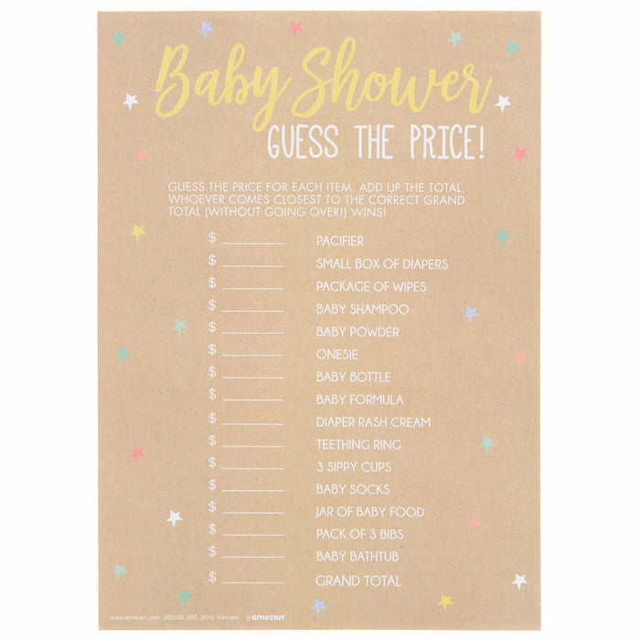 Guess The Price Baby Shower Game | 24pcs
