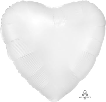 White Satin Luxe Heart Balloon 18" | 1ct