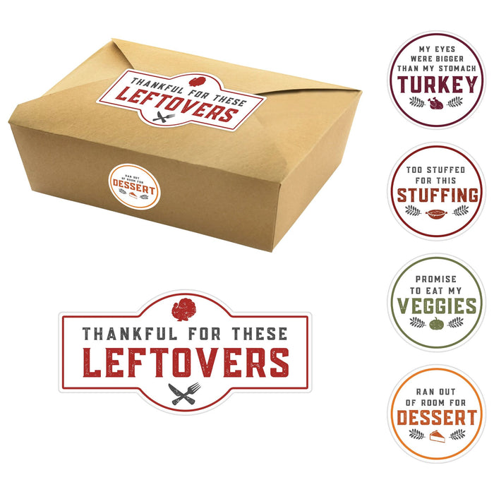 Thanksgiving Leftovers Kraft Paper Takeout Containers, 7.8in x 5.3in | 5 ct