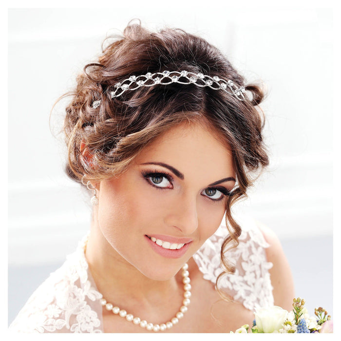 Braided Bridal Headband with Gems | 1 ct
