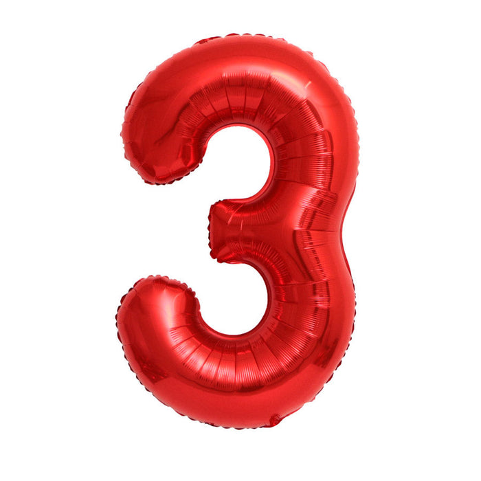 Red Jumbo Number Balloons 34"