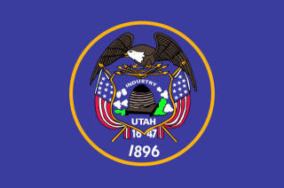 Utah Flag with stick. 12" x 18" |1 ct