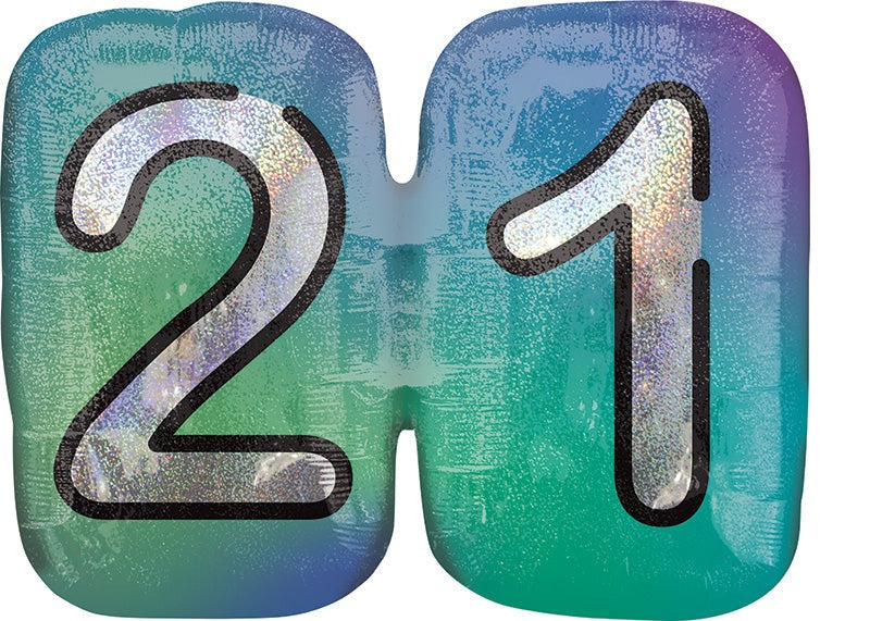 21 Birthday Supershape Mylar Balloon 27" | 1 ct
